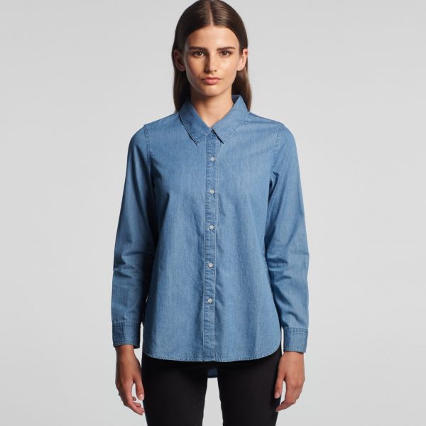 Womens AS Colour denim shirt at UK printers Fifth Column.