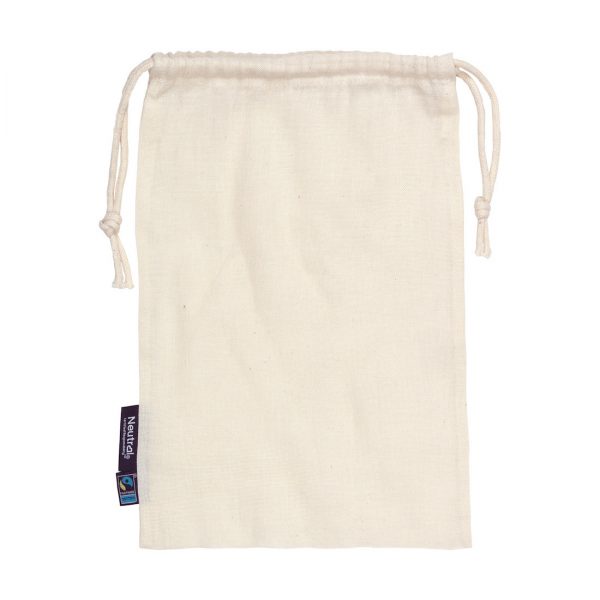 Neutral cotton drawstring bag O95025.