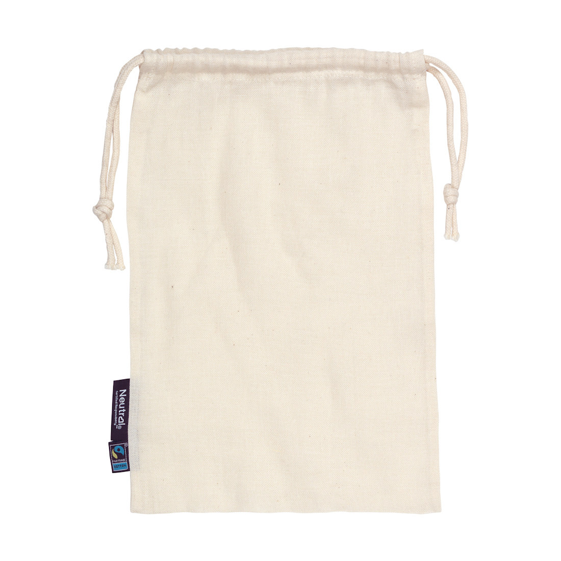 Neutral Cotton Drawstring Bag O95025