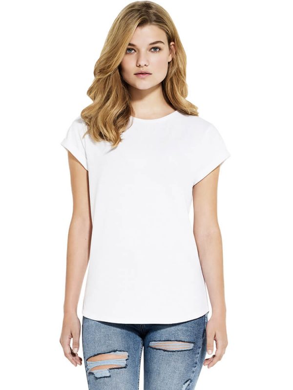 Women's rolled sleeve recycled t-shirts SA16.
