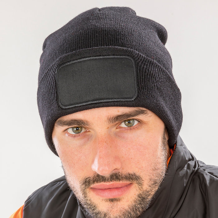 RC927 recycled printers beanie, part of the range of Result Genuine Recycled blank clothing.