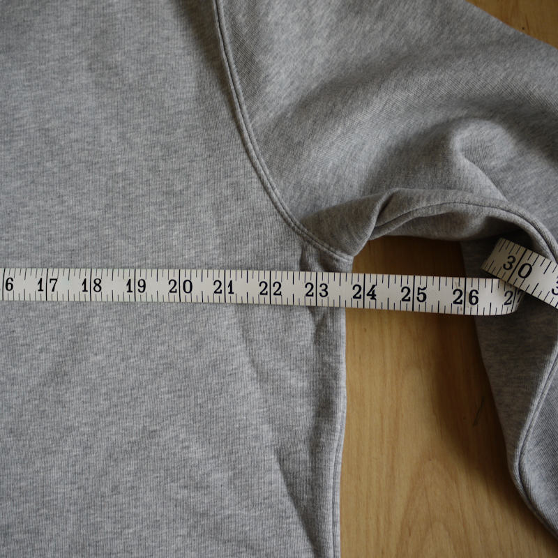 Chest measurements in a review of the Stanley Stella Changer sweatshirt.