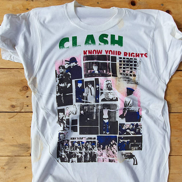 The Clash Know your Rights tee - more vintage punk t-shirts from the Fifth Column vault.