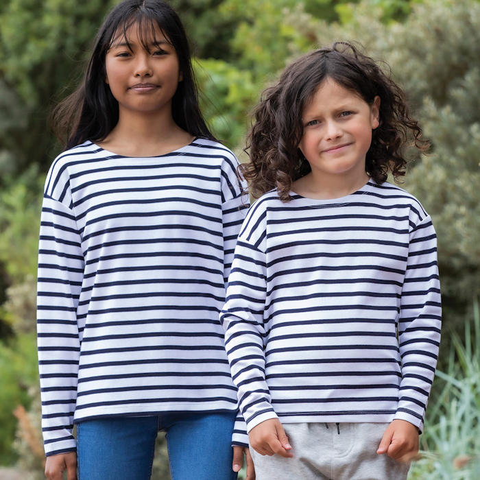 Babybugz Kids Breton - long sleeve organic t shirts that can be customised.