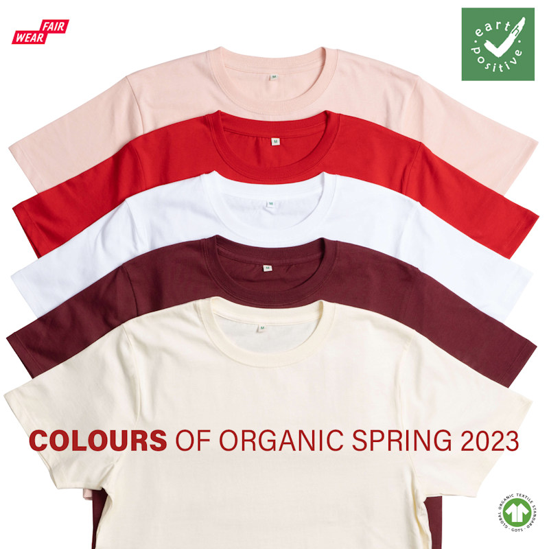 Printing Earth Positive t shirts - reds and creams.