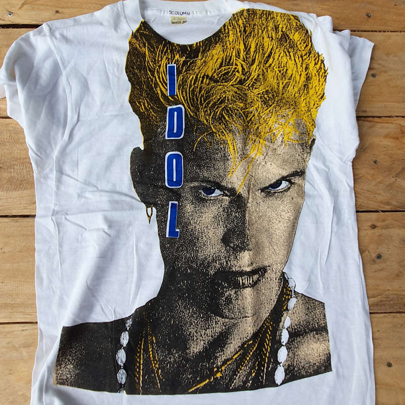 Billy Idol tee, punk t-shirt printing favourites from the Fifth Column vault.