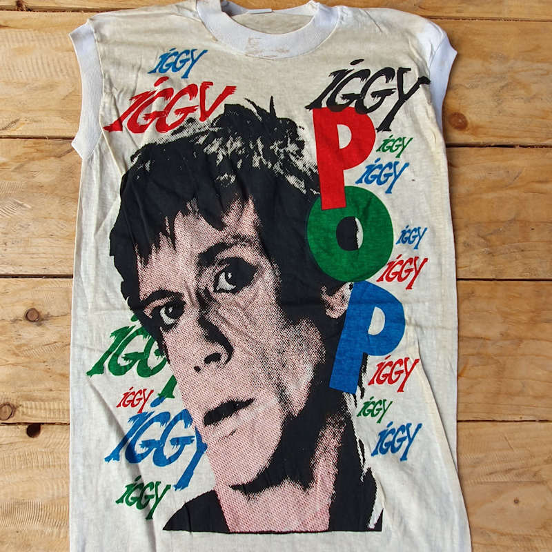 Iggy Pop tee, punk t-shirt printing favourites from the Fifth Column vault.
