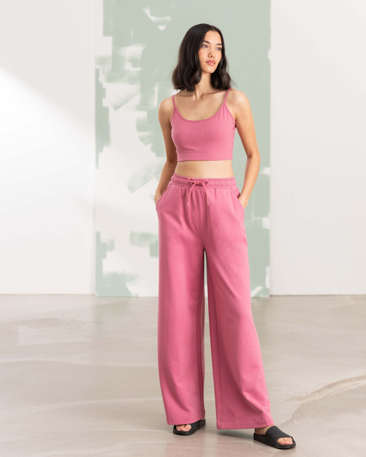 Skinnifit Wide Leg Organic Joggers - Best Organic Joggers for Printing Embroidery at Fifth Column.