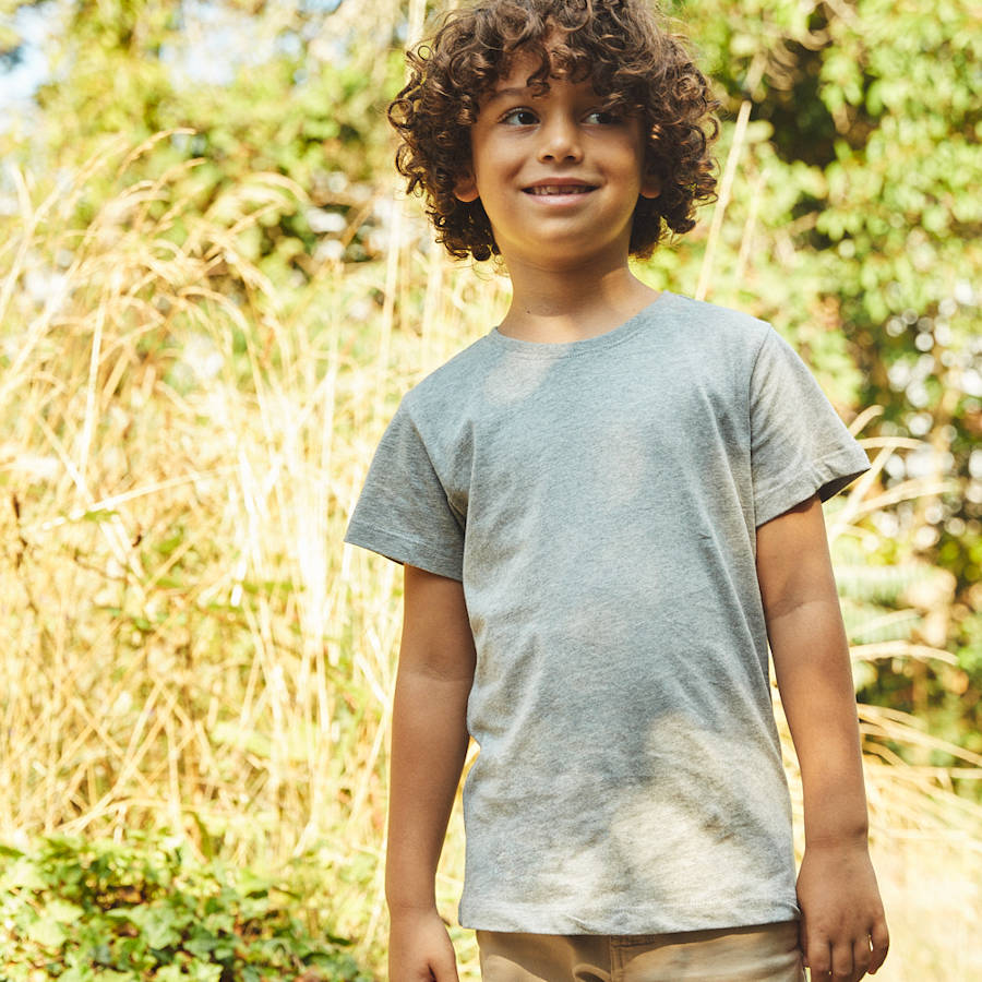 Kids Tiger Cotton tees, new Neutral plain merchandise for 2023.