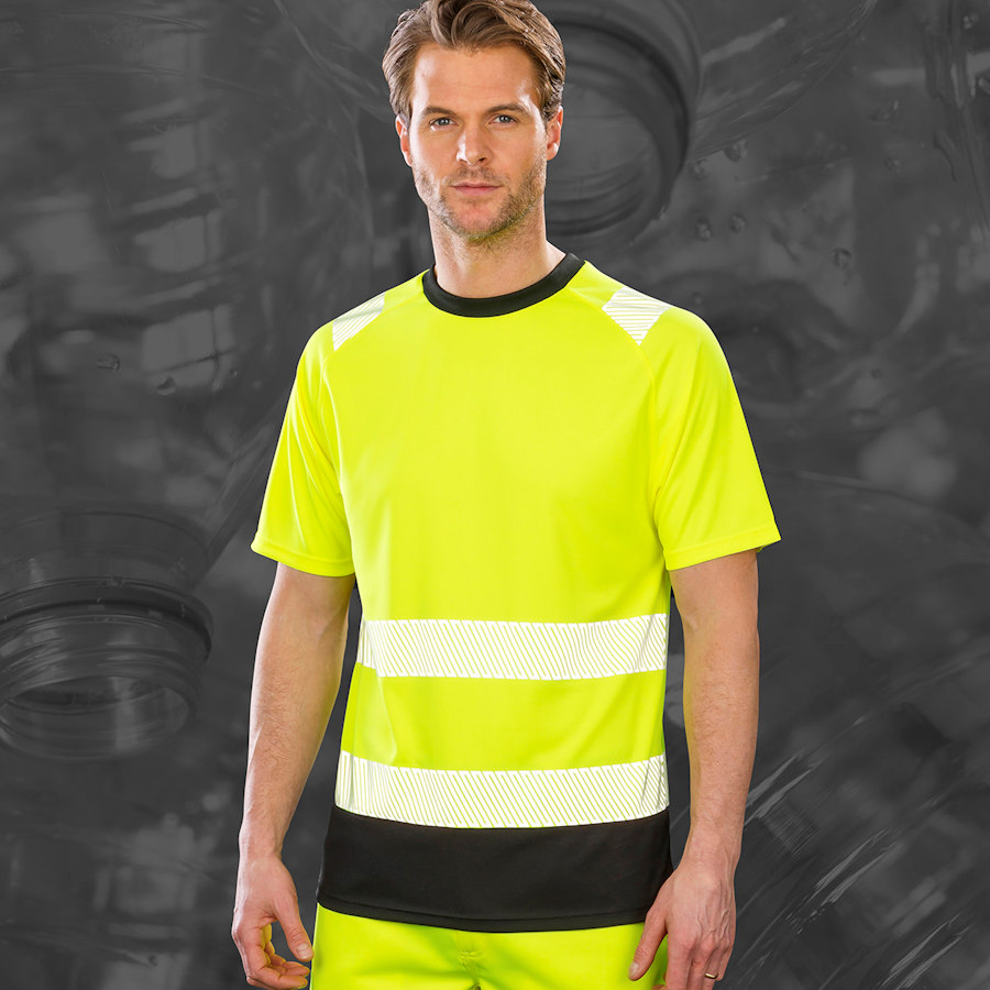 Result Genuine Recycled Safety Shirt, one of the best recycled t-shirts for printing.